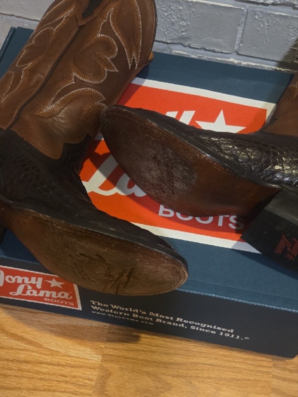 Tony Lama Two-Tone Western Boots - Picture 3 of 10